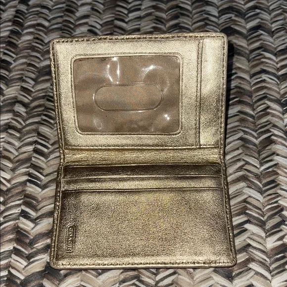 Coach Signature Brown and Gold Card Case - Picture 3 of 5